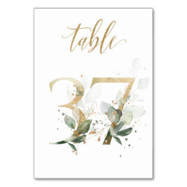Hojas doradas verdes Mesa 37, Número de mesa