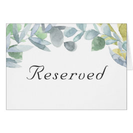 Hojas elegantes. Tarjeta de lugar de mesa reservad