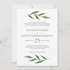 Hojas exuberantes Elegante Invitación a la boda ac