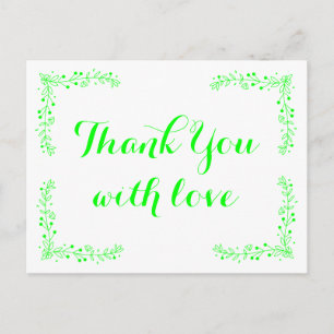 Hojas Florales Gracias Tarjetas de Boda Hojas Verd