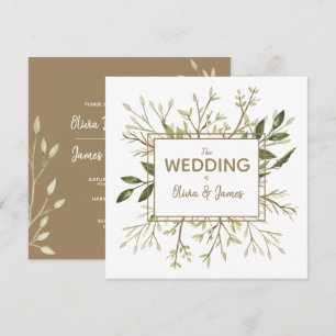 Hojas forestales - Invitación a la boda verde y ma