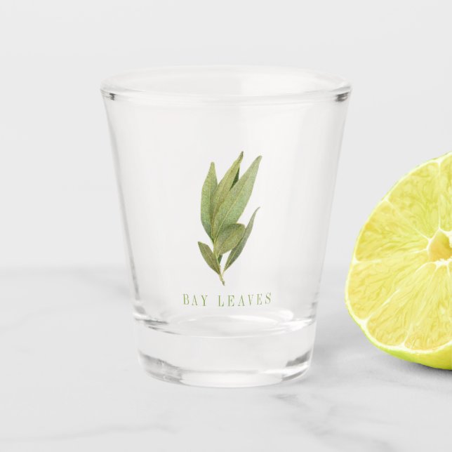 HOJAS FRESCAS DE LAUREL Vaso de chupito (Anverso)