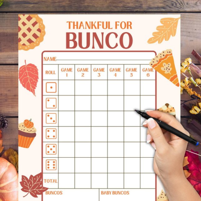 Hojas impresas de tarjetas de puntuación de Bunco  (Subido por el creador)