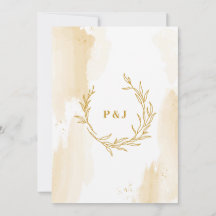 Hojas lineales Delicadas Invitación a la boda