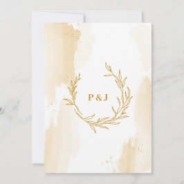 Hojas lineales Delicadas Invitación a la boda