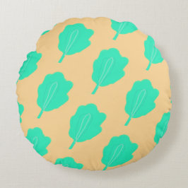 Hojas marinas planas conjunto de almohada redonda