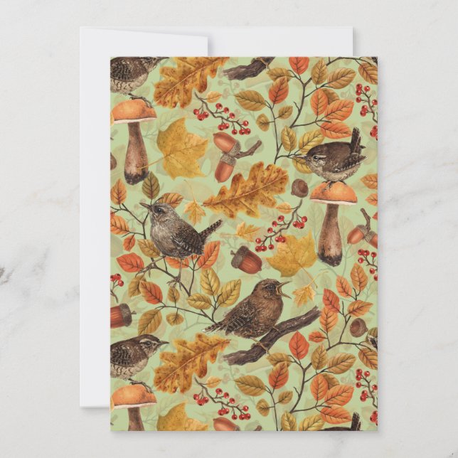 Hojas otoñales, bayas, setas y venas (Anverso)