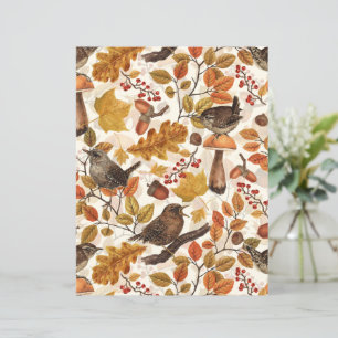 Hojas otoñales, bayas, setas y venas