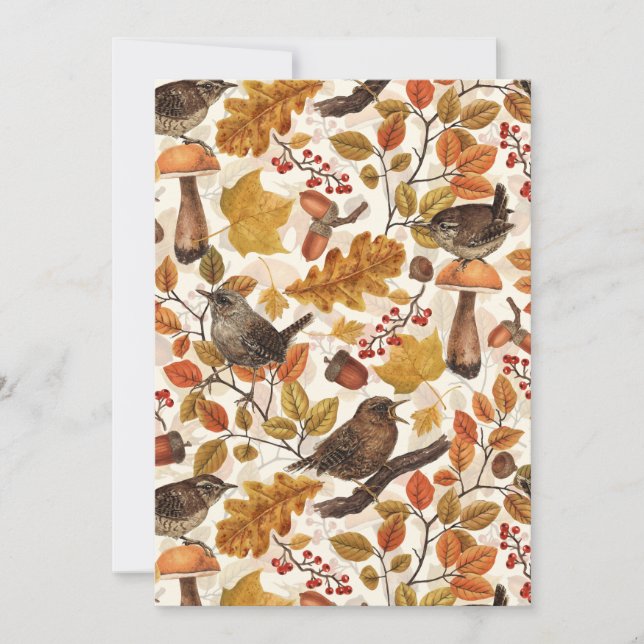 Hojas otoñales, bayas, setas y venas (Anverso)