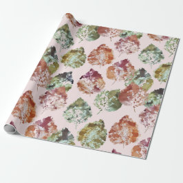Hojas otoñales envolver papel de hoja plana conjun
