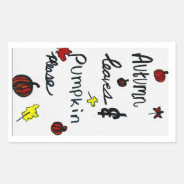 Hojas otoñales y calabaza por favor hoja Pegatina