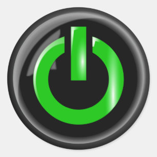 Hojas Pegatinas de botón de energía verde