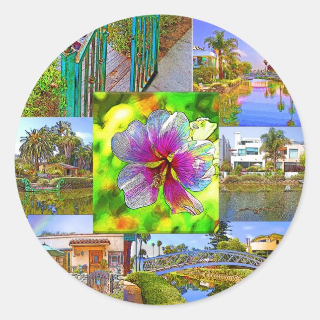 Hojas Pegatinas de collage de Venice Beach (Anverso)