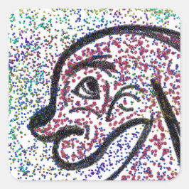 Hojas Pegatinas de perro Purpurinoso