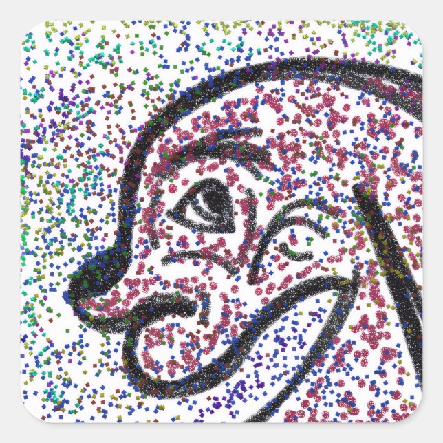 Hojas Pegatinas de perro Purpurinoso (Anverso)