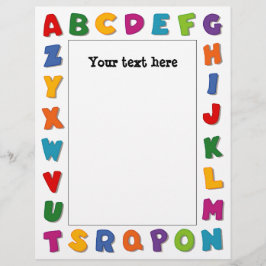 Hojas planas de letras enmarcadas