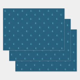 hojas planas de papel envolvente de lovecats azule