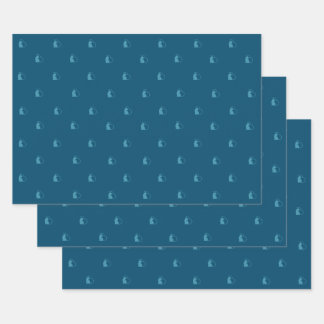 hojas planas de papel envolvente de lovecats azule