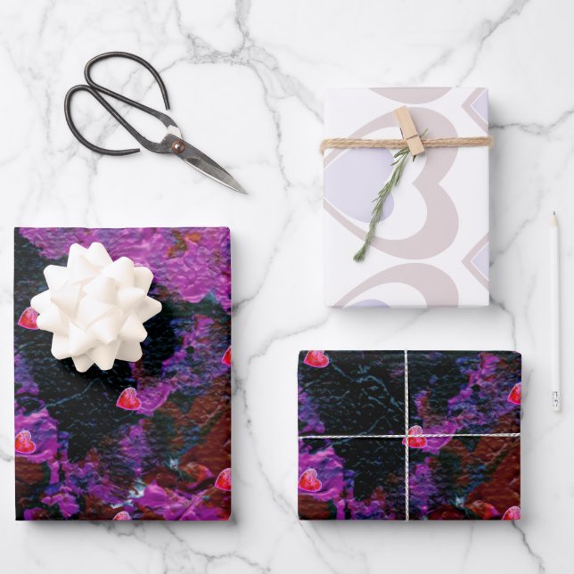 Hojas planas de papel envueltas 2 más 1 diseños (Anverso)