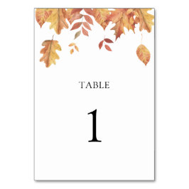 Hojas que caen - número de mesa de boda