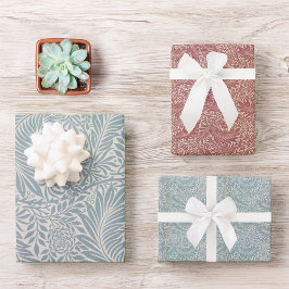 Hojas Rojas Azules Vintage William Morris Larkspur