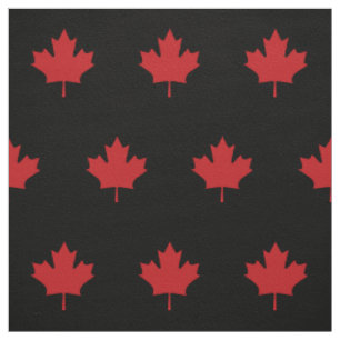 Hojas rojas de Canadá - tela negra