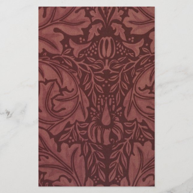 Hojas rojas oscuras de Acanthus (por William Morri (Anverso)