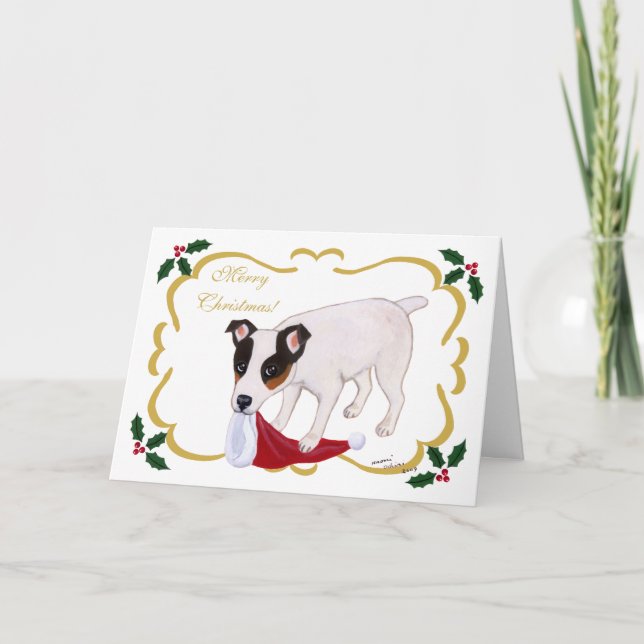 Hojas santas del navidad de Jack Russell Terrier (Anverso)