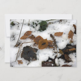 Hojas tiradas en la tarjeta de vacaciones de nieve