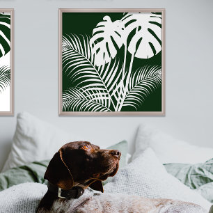 Hojas tropicales 1 blanco en la impresión de arte 