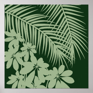 Hojas tropicales 3 Arte moderno verde oscuro