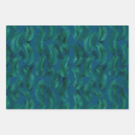 Hojas tropicales azules verdes