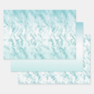Hojas tropicales blancas de la playa de Mint Aqua
