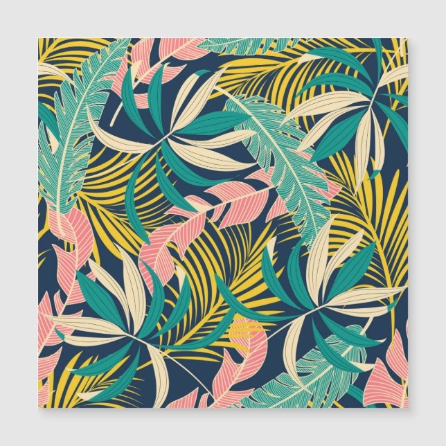 Hojas tropicales coloridas: patrón de verano. (Anverso)