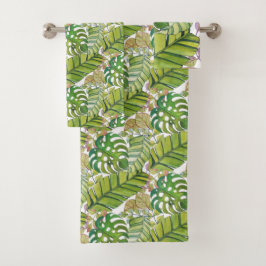 Hojas tropicales cortas en acuarela