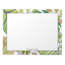 Hojas Tropicales Cuestas En Bloc De Notas De Acuar