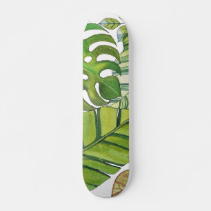 Hojas Tropicales Cuestas En Skateboard De Color Ac