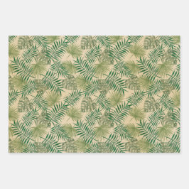 Hojas tropicales de arena verde beige