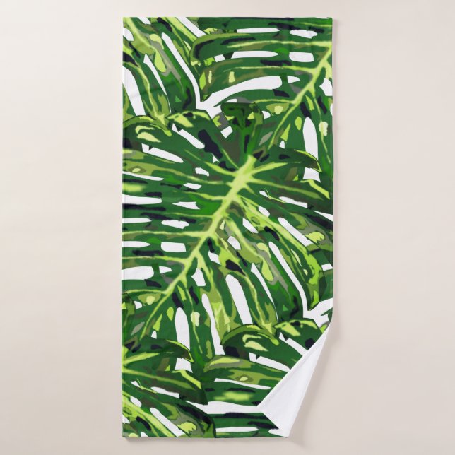 Hojas tropicales de Monstera (Toalla de baño)