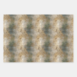 Hojas tropicales de oro verde