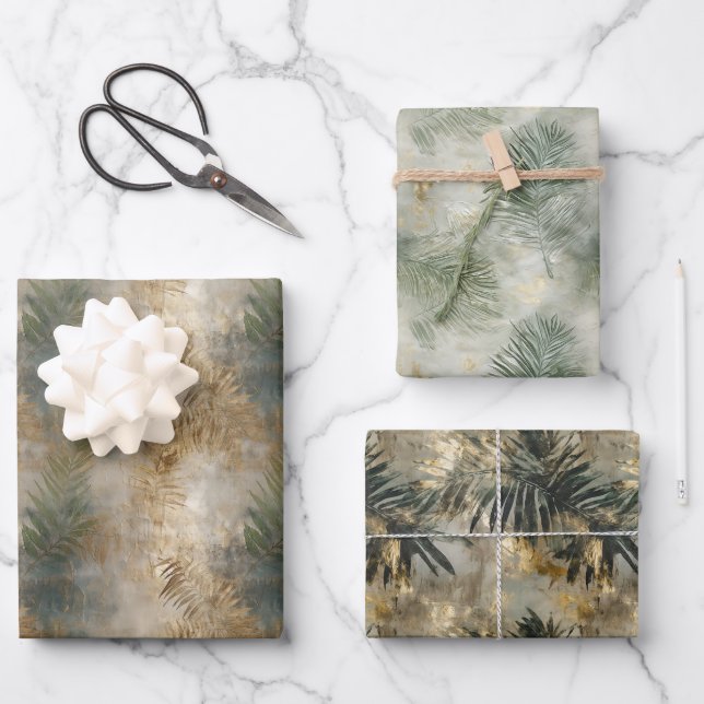 Hojas tropicales de oro verde (Anverso)