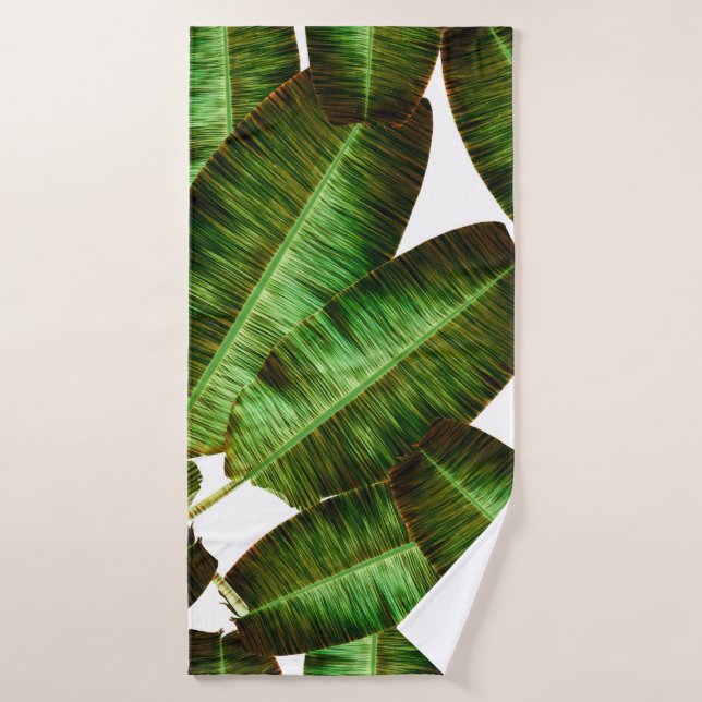 Hojas tropicales de plátano, hojas de selva sin co (Toalla de baño)