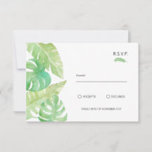 Hojas tropicales en acuarela RSVP