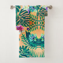 hojas tropicales en naranja