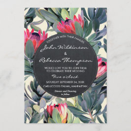 Hojas tropicales florales invitación moderna a la