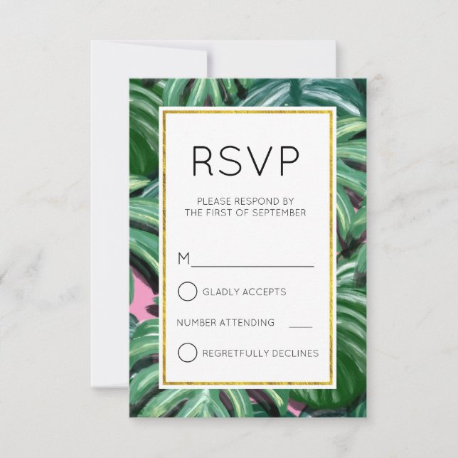 Hojas tropicales Foliage Green & Lush Simple RSVP (Anverso)
