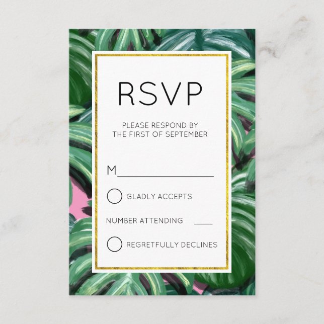 Hojas Tropicales Follaje Verde y Exuberante RSVP S (Anverso)