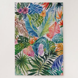 Hojas tropicales Jigsaw Puzzle Watercolor