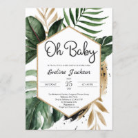 Hojas tropicales Oh vegetación de la invitación de