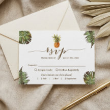 Hojas Tropicales Piña Luau Hawaiano RSVP